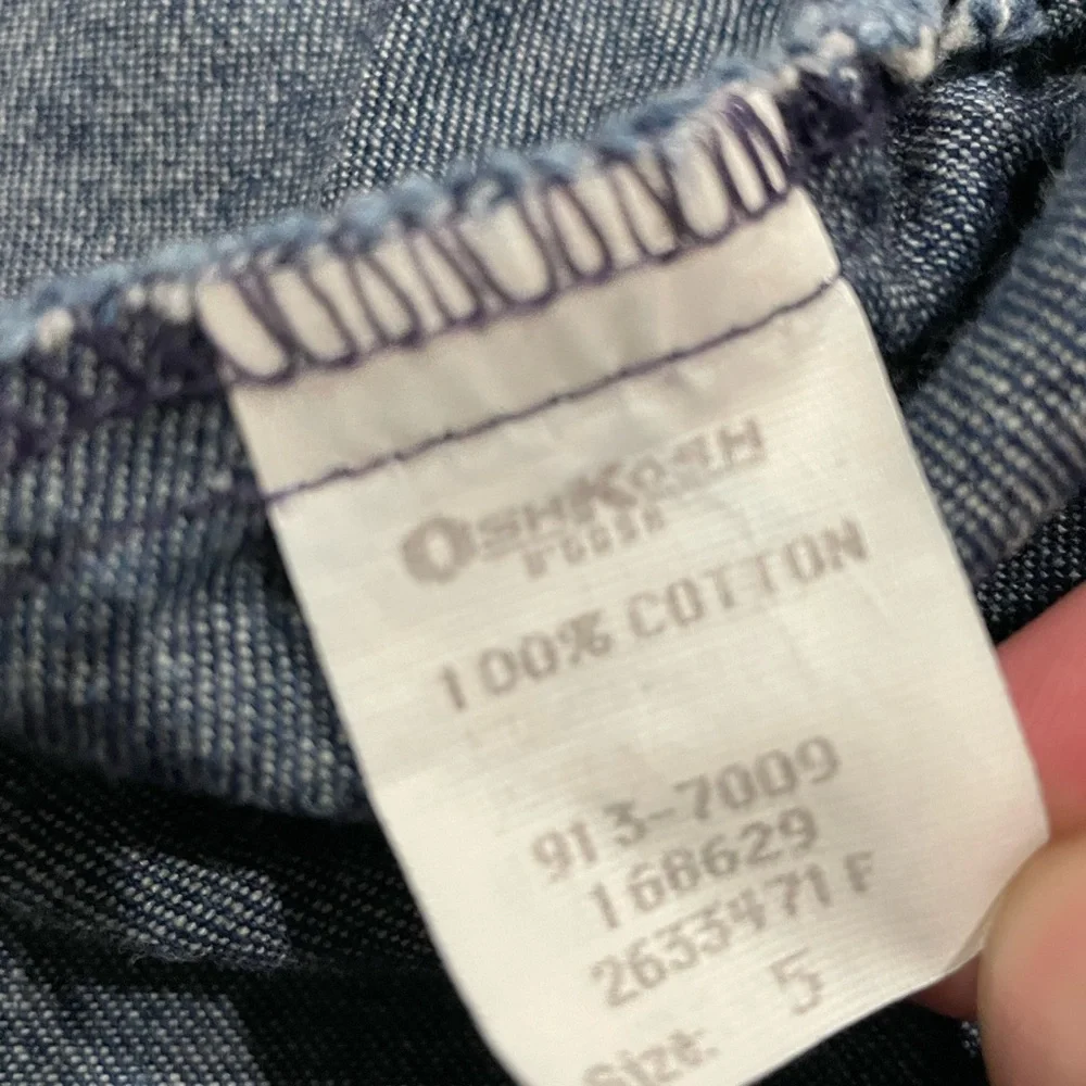 Vintage Oshkosh plaid denim toddler dress